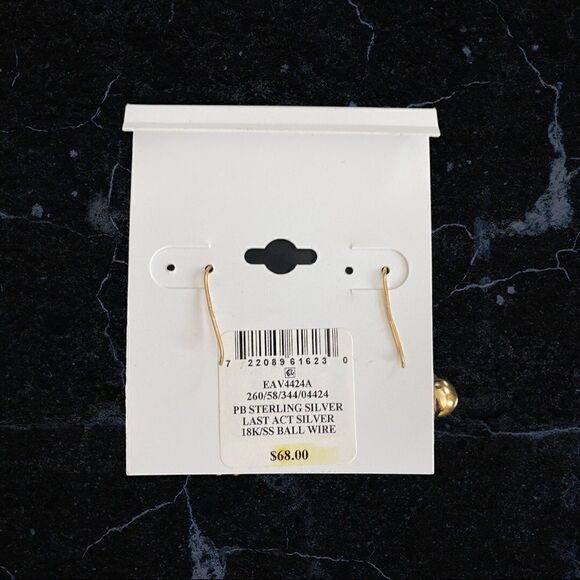 GIANI BERNINI 18K Gold Over Sterling Silver Ball Drop Earrings NWT - Picture 2 of 2